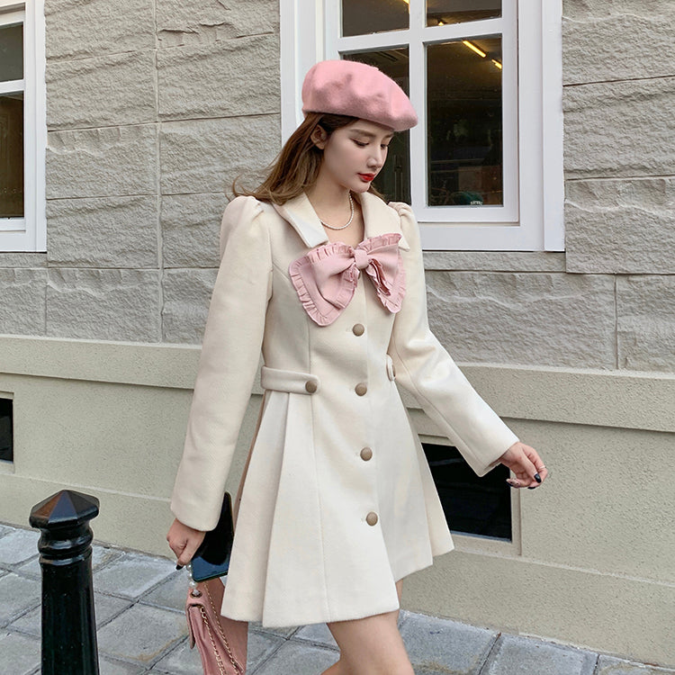Sweet Bow Dress Coat Maxct