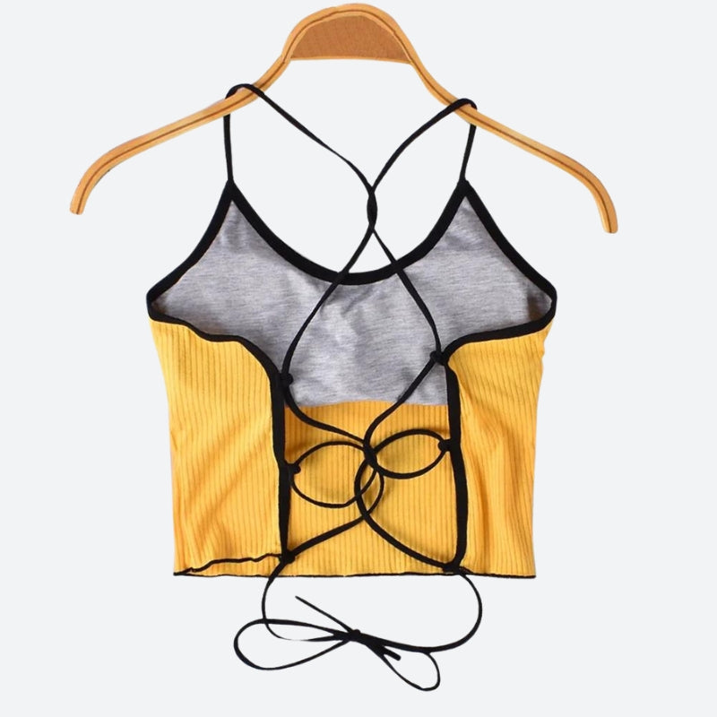 Maxct &Basic Corduroy Backless Crop Top