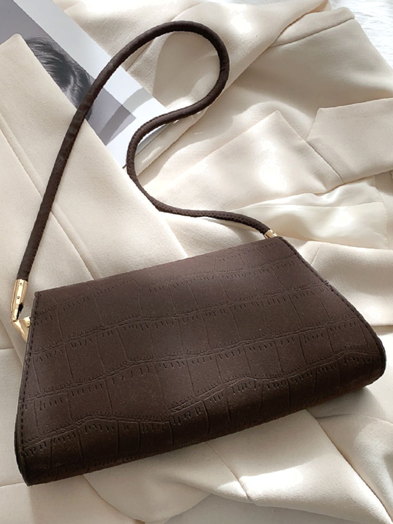 Bag For Love - Crocodile Embossed Flap Novelty Bag  - Women Maxct Bags