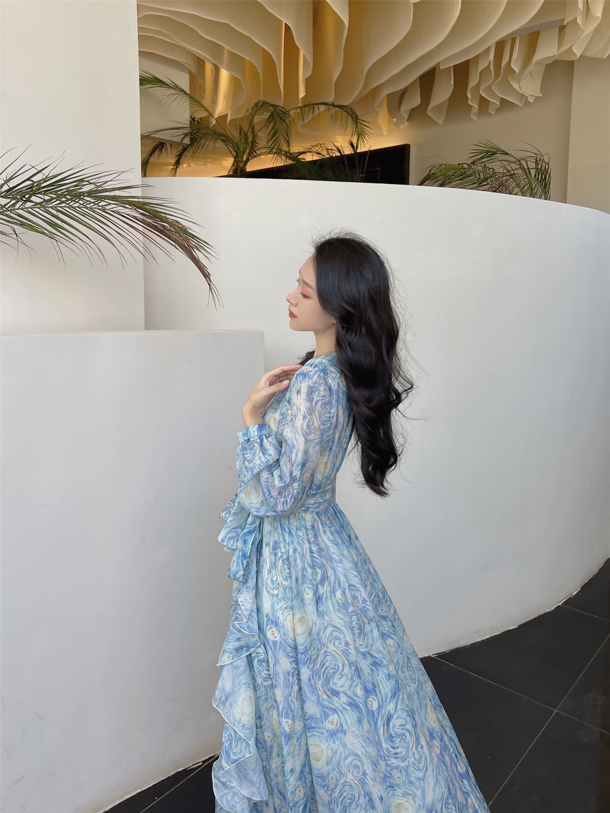 Starry Nights Ruffle Maxi Dress Maxct