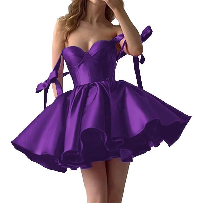 Maxct avant garde dress to impress Wedding Dress Mini Satin Dress Tube Top Backless Satin Banquet Party Skirt