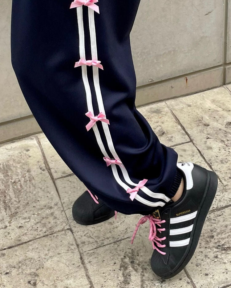 Coquette Bows Side Stripe Pants Maxct