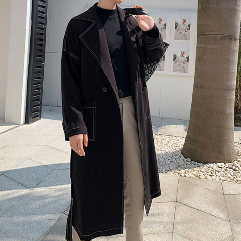 Maxct Topstitched Above-the-knee Trench Coat