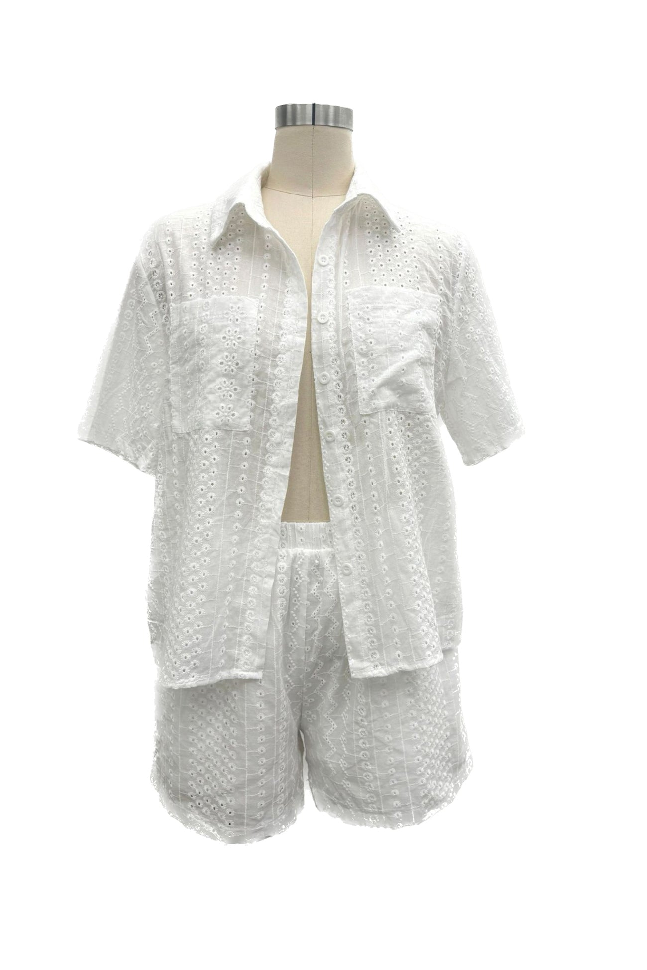 Maxct Jacquard Hollow Out Shirt Suits