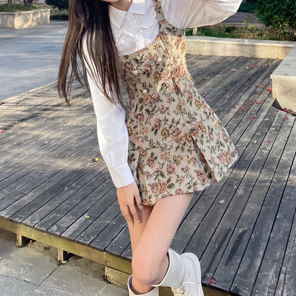 Rustic Floral Twofer Dress Maxct