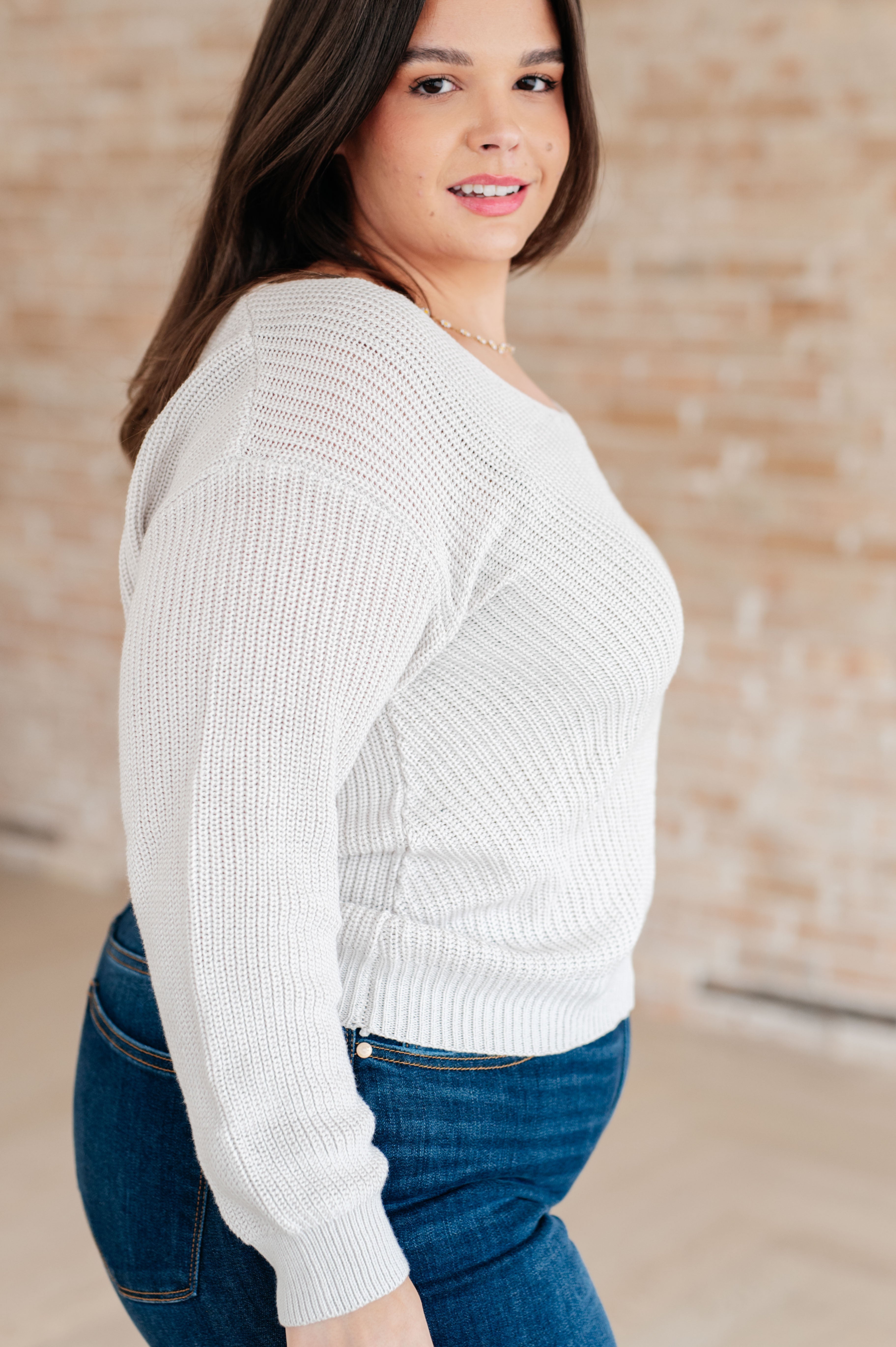 Maxct &Told You So Ribbed Knit V Neck Sweater