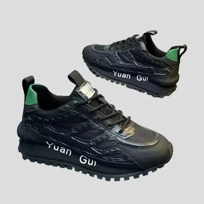 Men's Yuan Gui Platform Trainers Fusion of Leather & Mesh Shoes Maxct