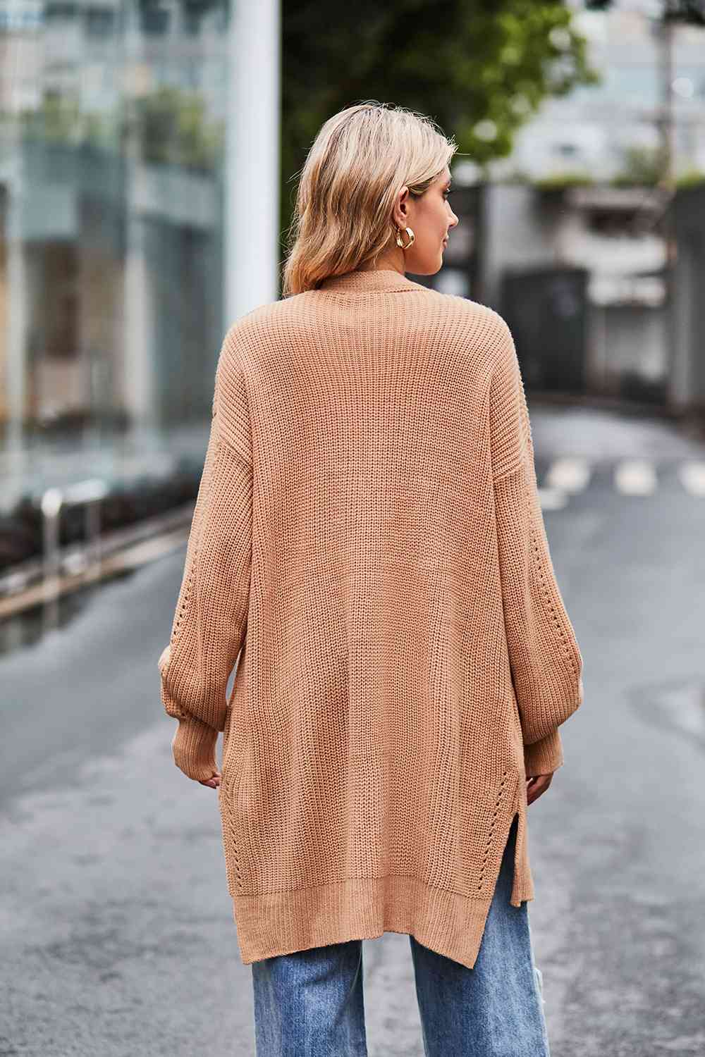 Maxct &Open Front Dropped Shoulder Longline Cardigan