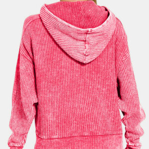 Maxct &Zenana Washed Zip Up Hooded Jacket