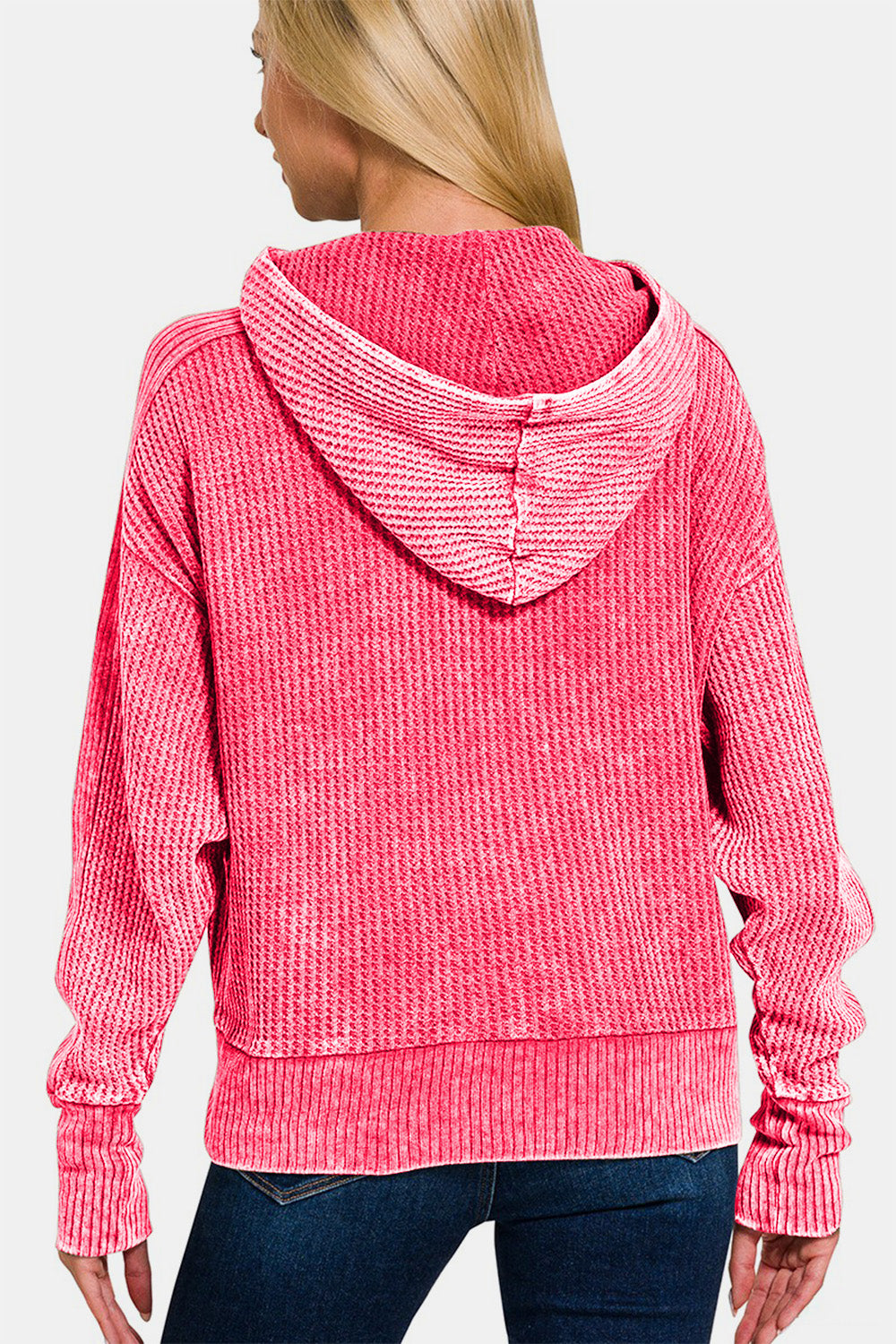 Maxct &Zenana Washed Zip Up Hooded Jacket