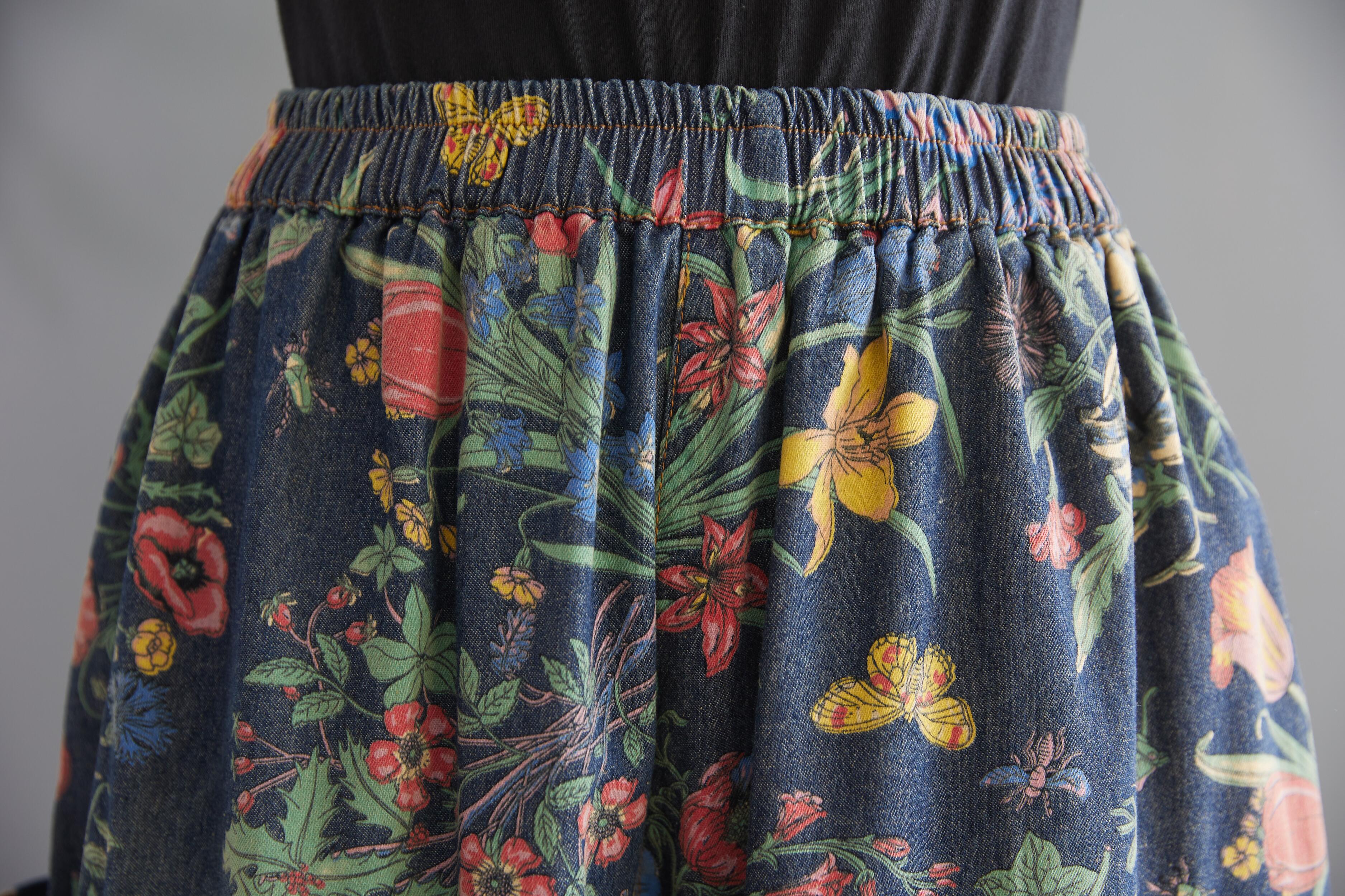 Maxct Women Autumn Retro Blossom High-Waist Harem Pants