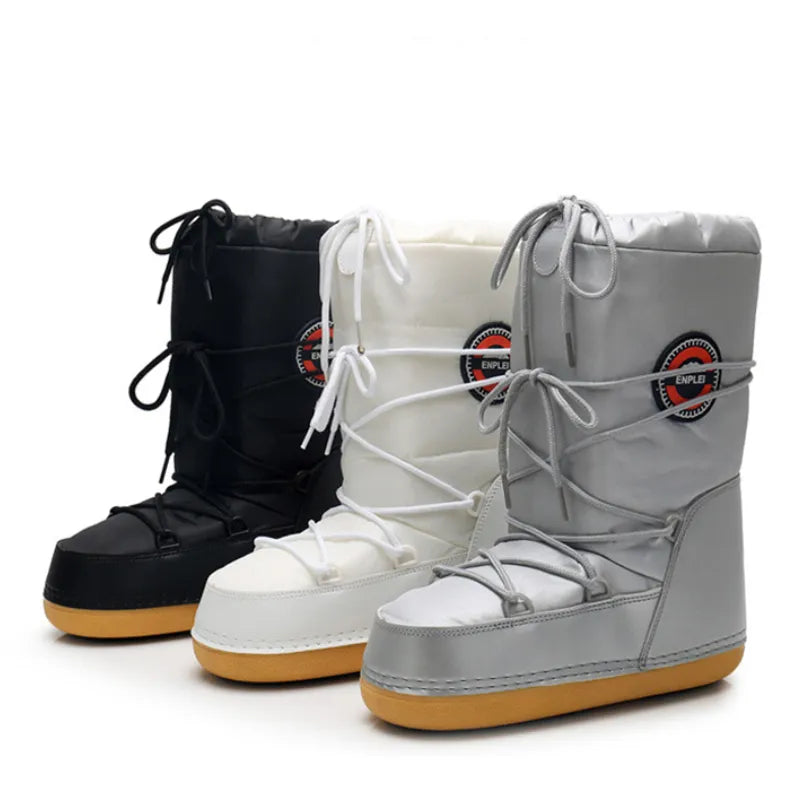 Winter Non-Slip Mid-Calf Slip-on Snow Boots for Women Maxct