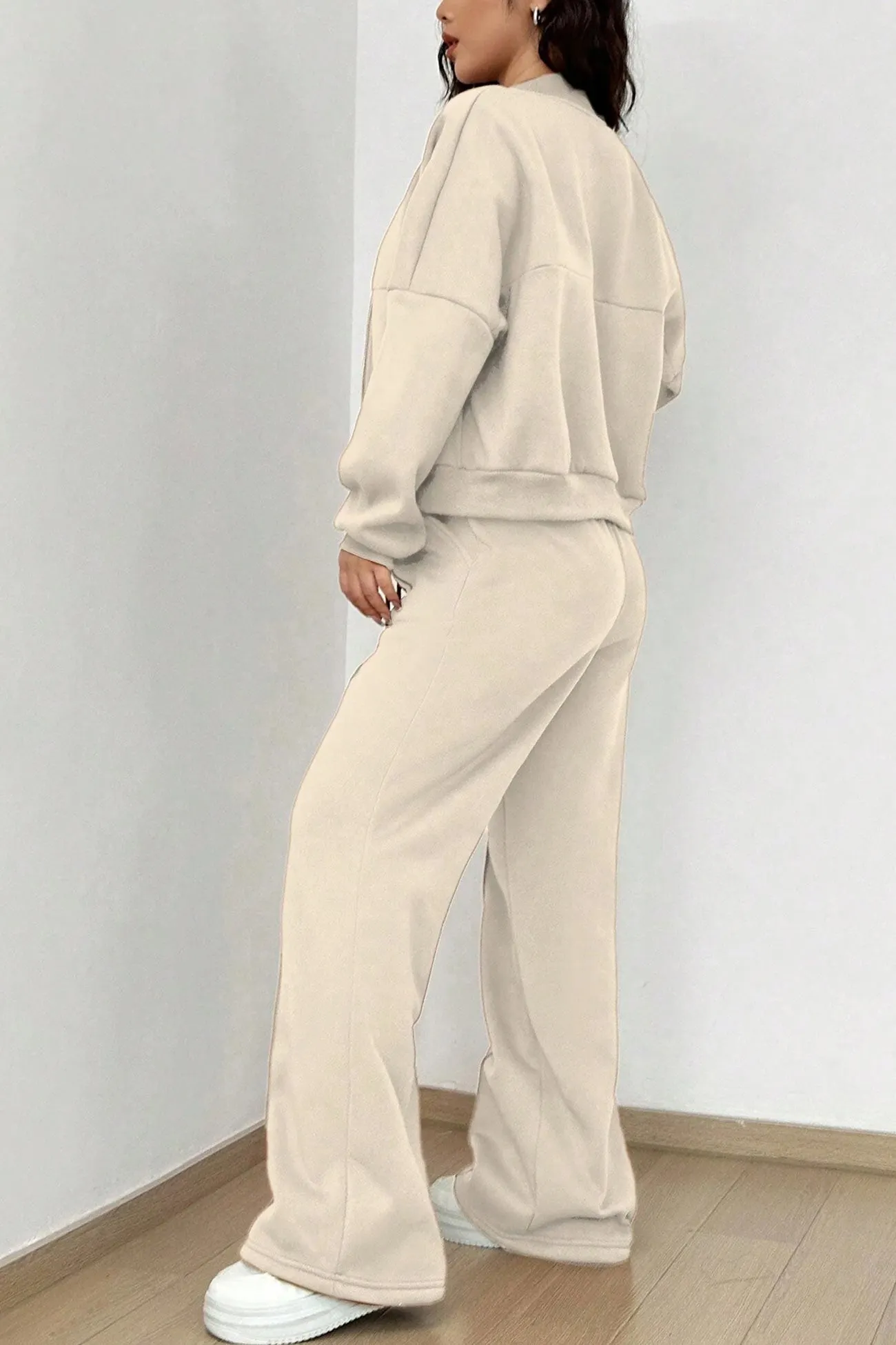 Maxct Zip-up Collarless?Cardigan Pants Set