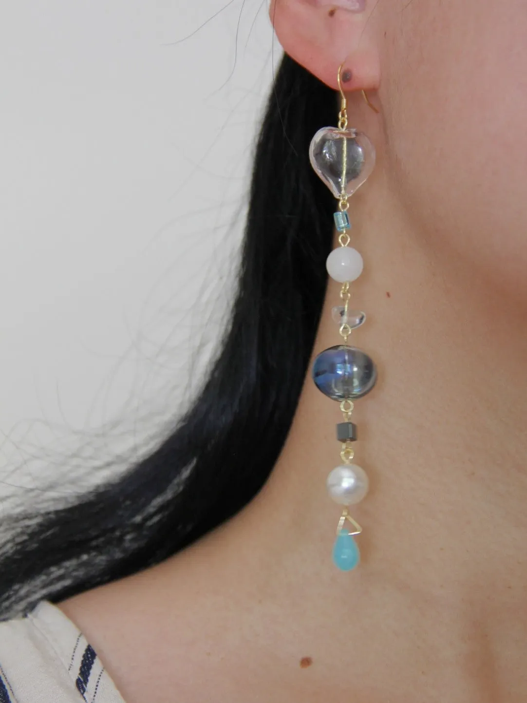 Mint Sparkling Water Long Earrings