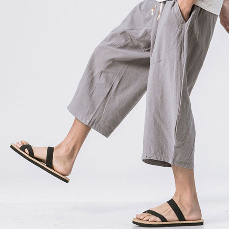 Maxct Cotton Linen Loose Harem Shorts