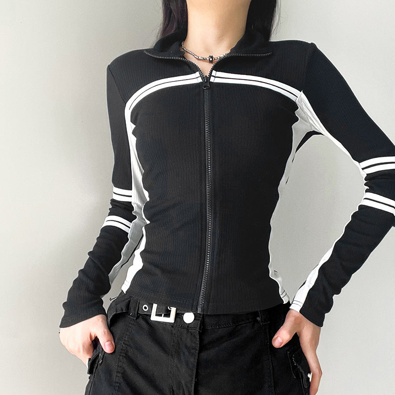 Maxct Vintage Striped Zip Up Cardigan