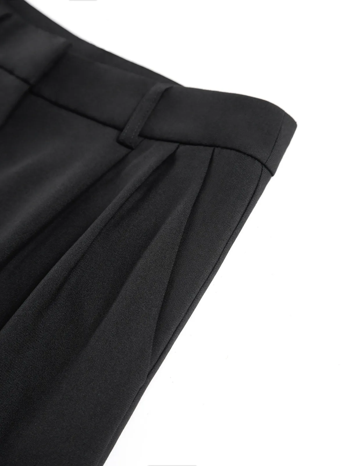 Maxct Solid Wide Leg Pants Without Belt
