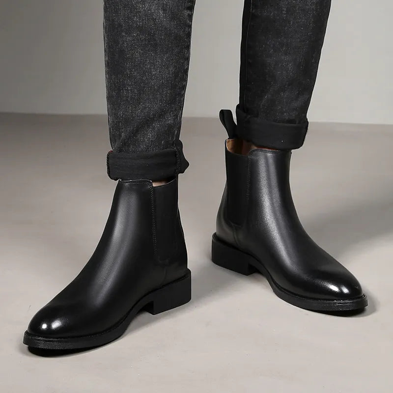 Slip-On Leather Chelsea Boots for Men Maxct