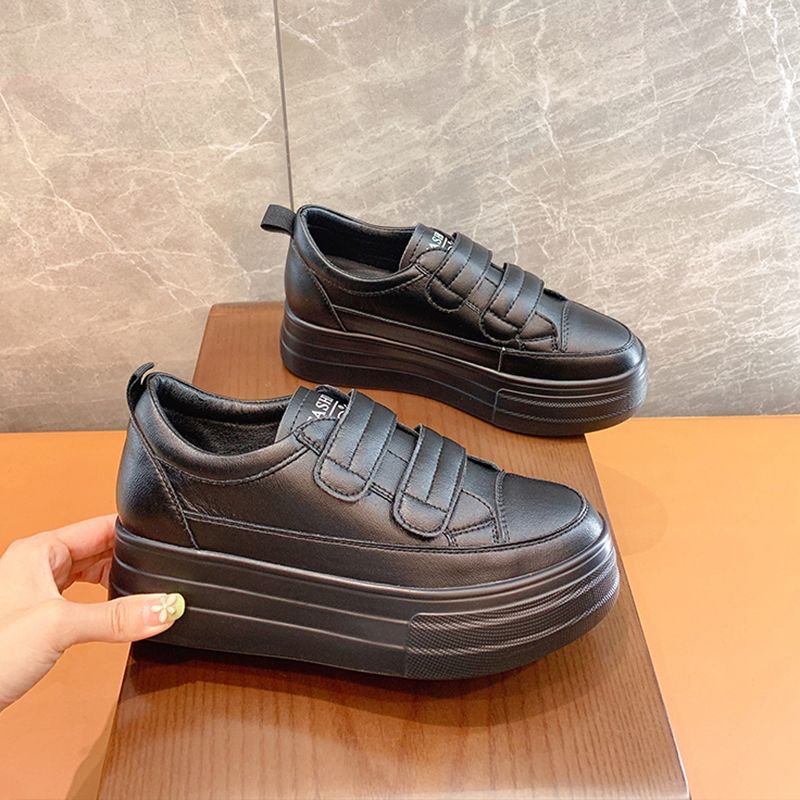 Women's 5cm Leather Wedge Sneakers - true deals club