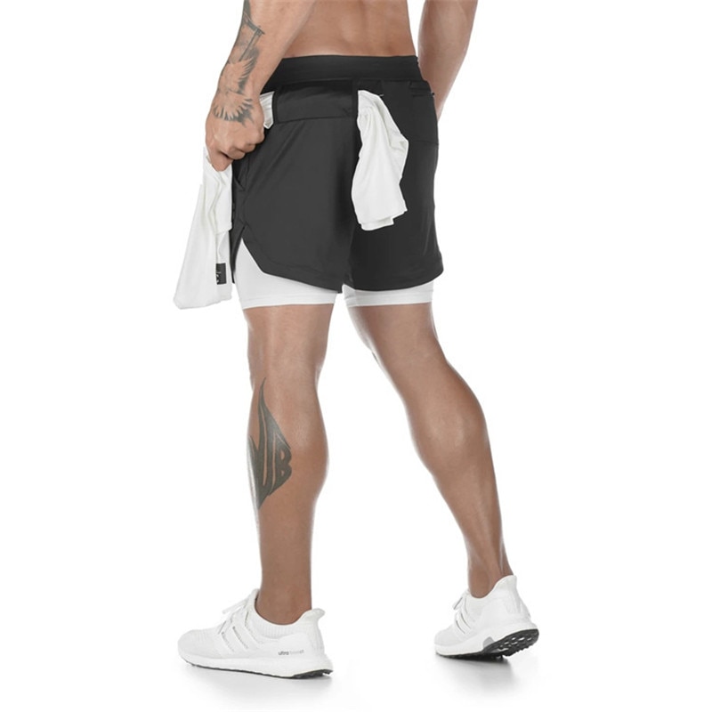 Men's 2-in-1 Running Shorts: Quick Dry Fitness Workout - true deals club