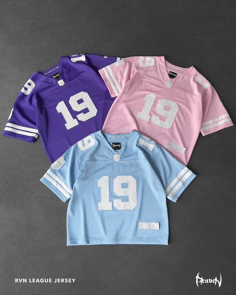 Maxct American fashion brand No.19 jersey letter oversized T-shirt women's Y2K streetwear fashion versatile loose V-neck shirt top
