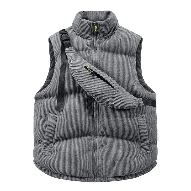 Maxct &Men's Corduroy Winter Vest With Chest Pack