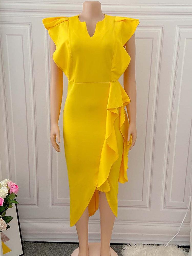 Solid Evening Dress Maxct
