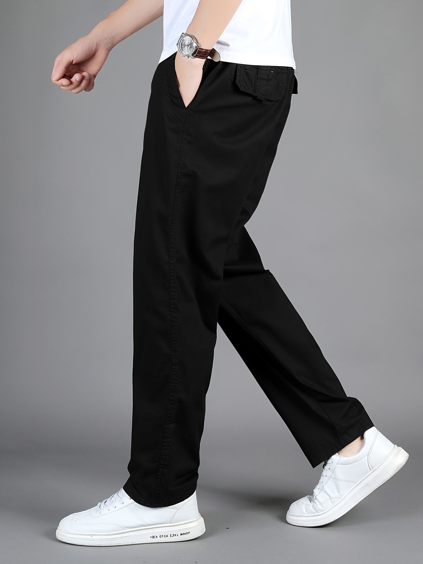 dunnmall  Maxct  Men's Fashion Casual Black Straight Leg Pants