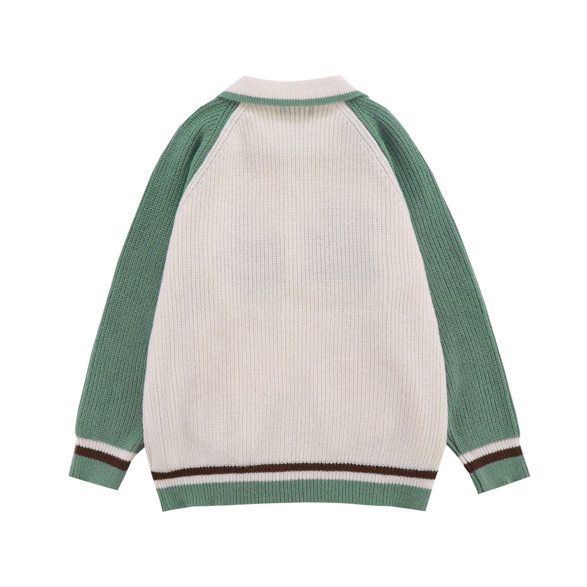 Maxct Emboidery Logo Zip Up Knit Cardigan