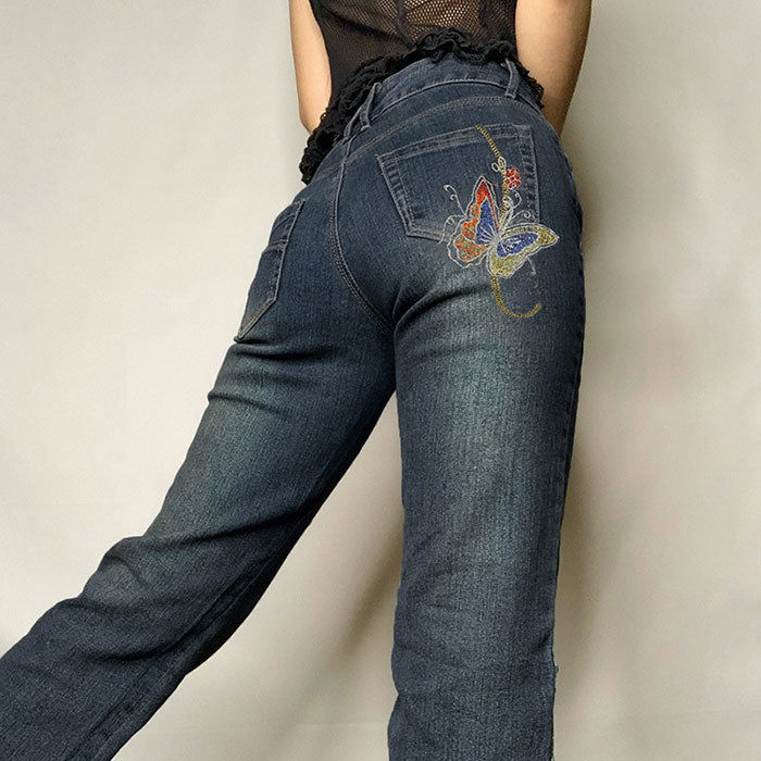 Y2K Aesthetic Wide Leg Jeans Maxct