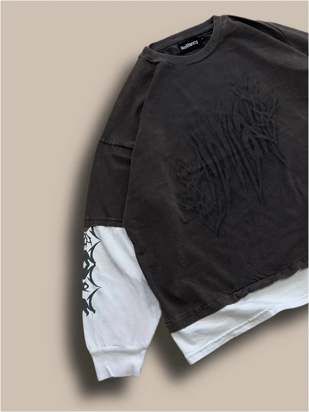 Y2k Long Sleeved T-Shirt Oversized Sweatshirt Vintage Anime Striped Printed Pattern Clothes Streetwear Hip-Hop Rap Gothic Style