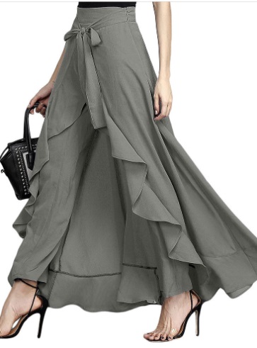 Women's Ruffled High-Waist Palazzo Pants