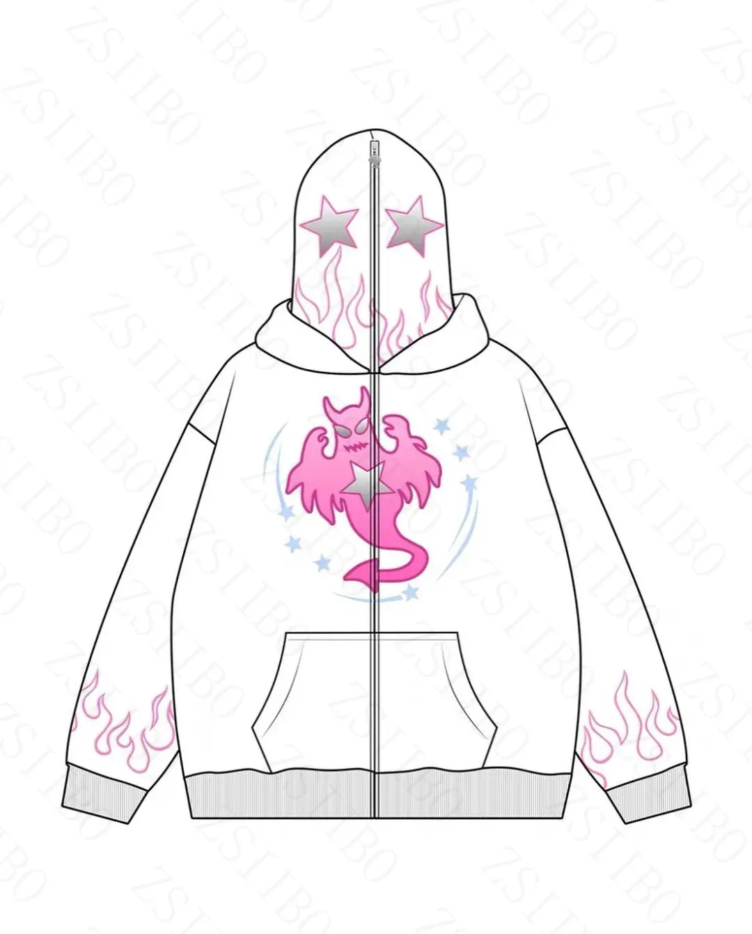 Maxct y2k Woman hoodies halloween Pullover Sweatshirts Anime Full zip-up Streewear Oversized hoodie kpop goth long sleeves tops traf