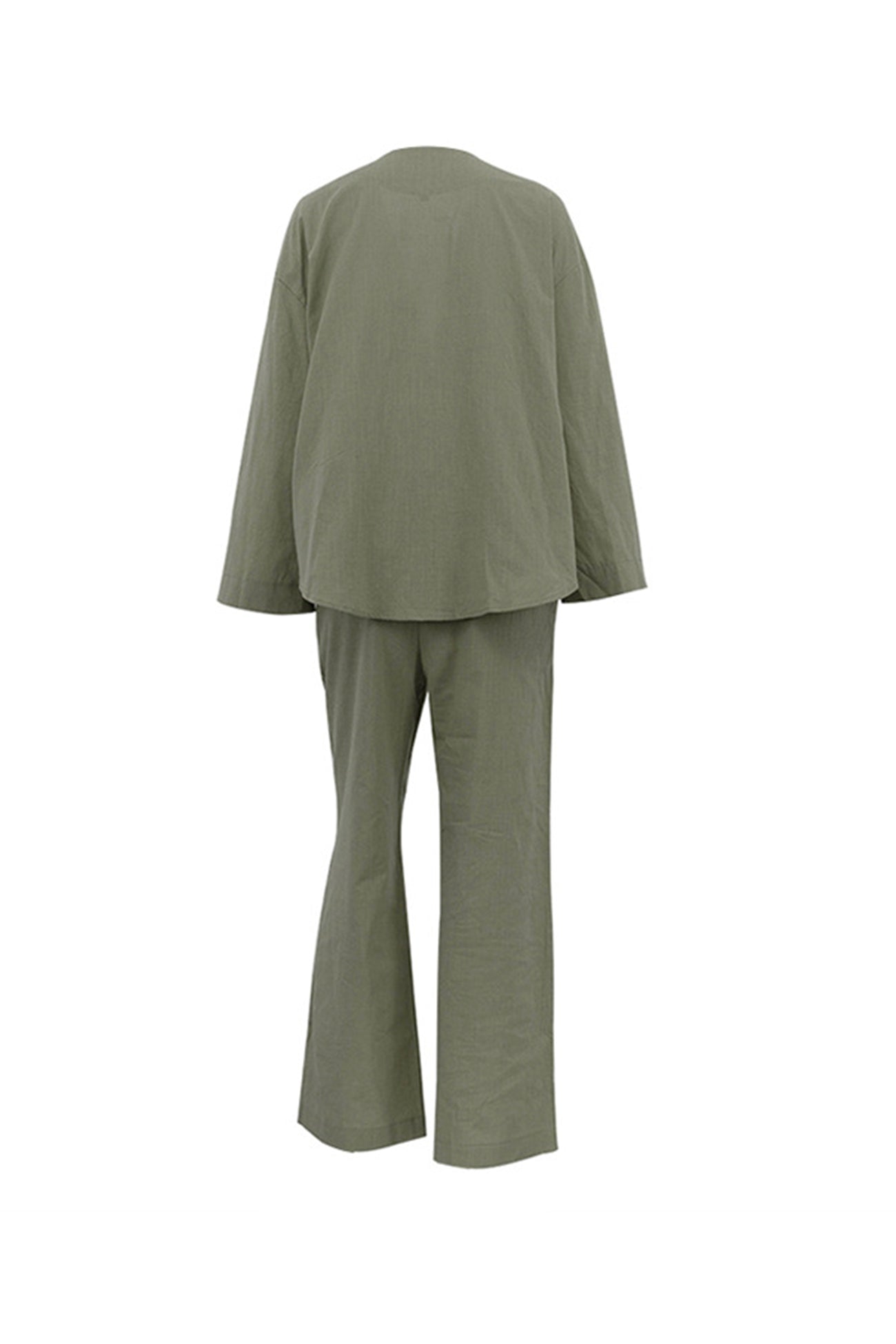 Maxct Tie-front Long Sleeve Shirt Cotton Suits