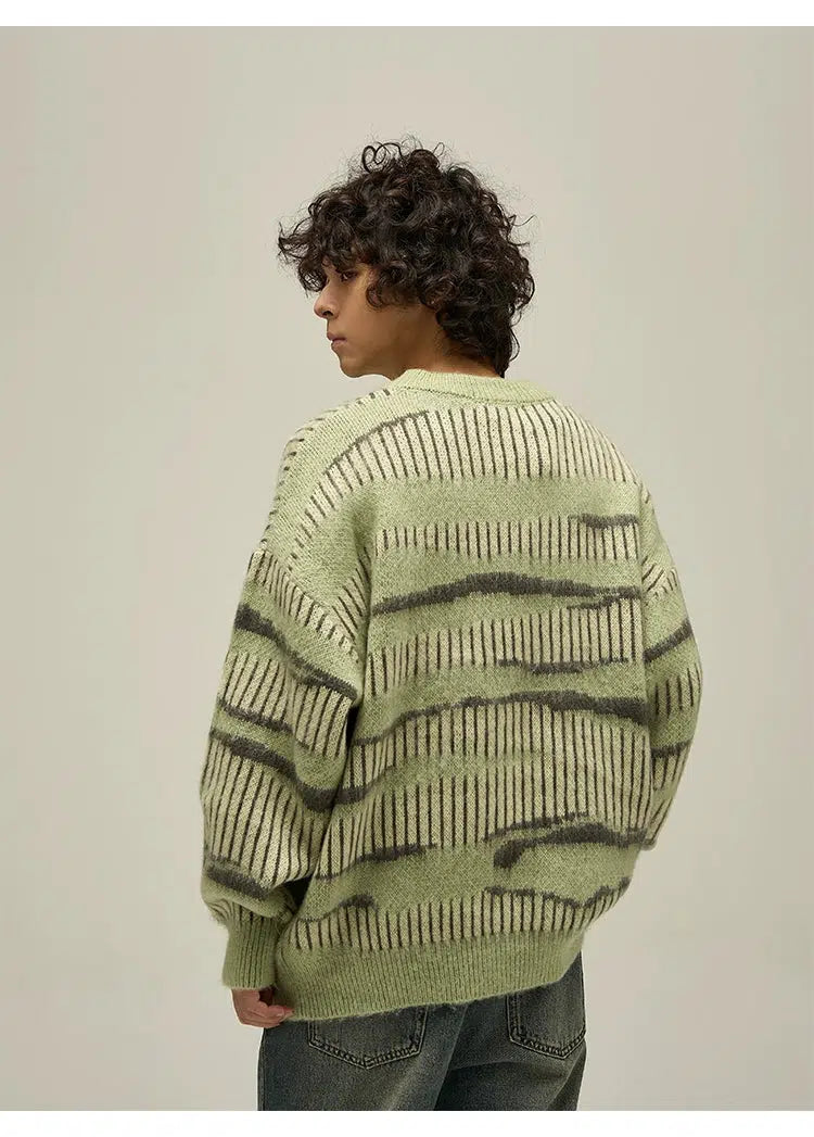 Maxct Retro Mohair Striped Sweaters