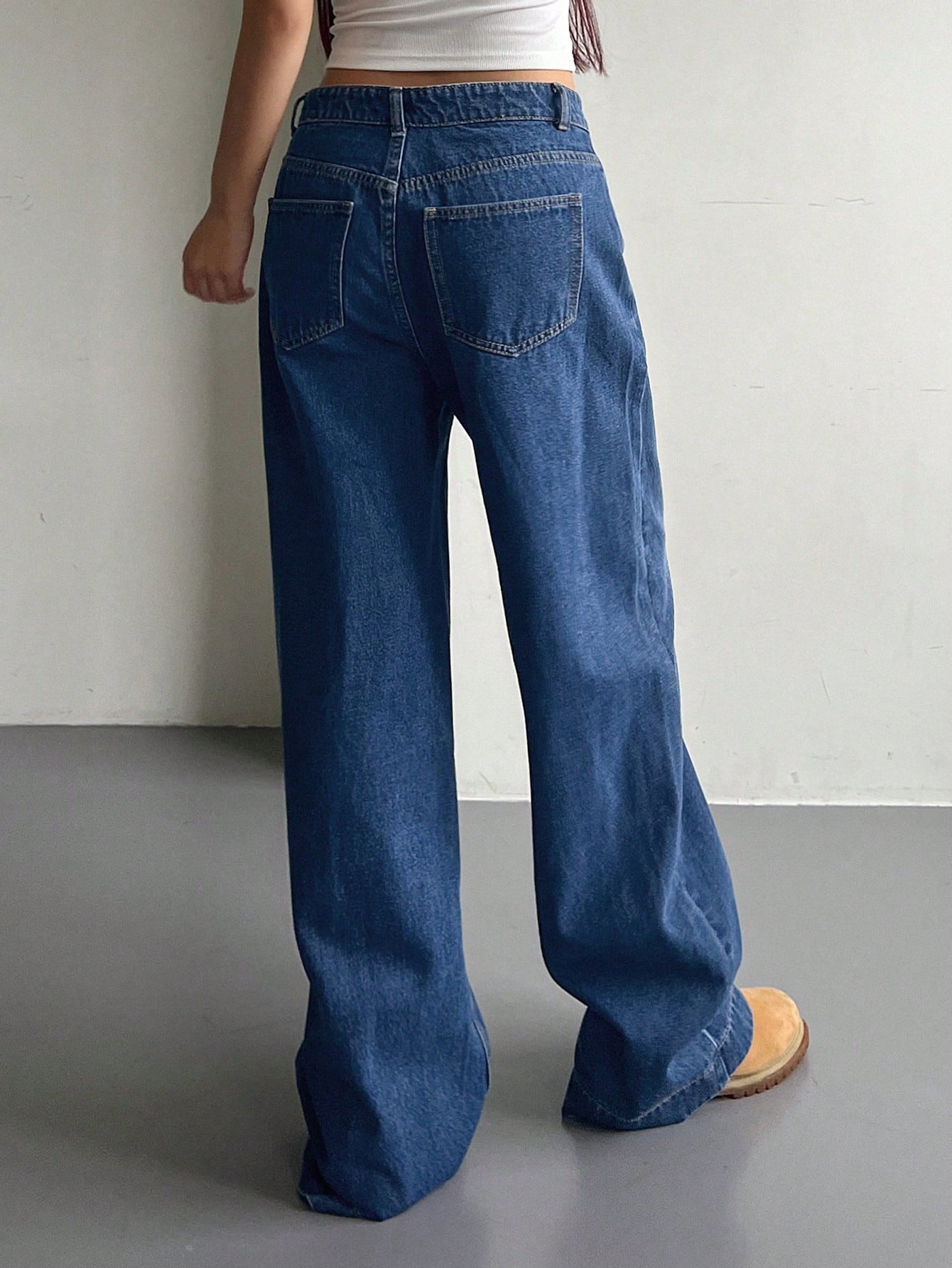 Maxct Women's Casual Wide Leg Denim Pants For Daily Wear Or Travel, With Pockets