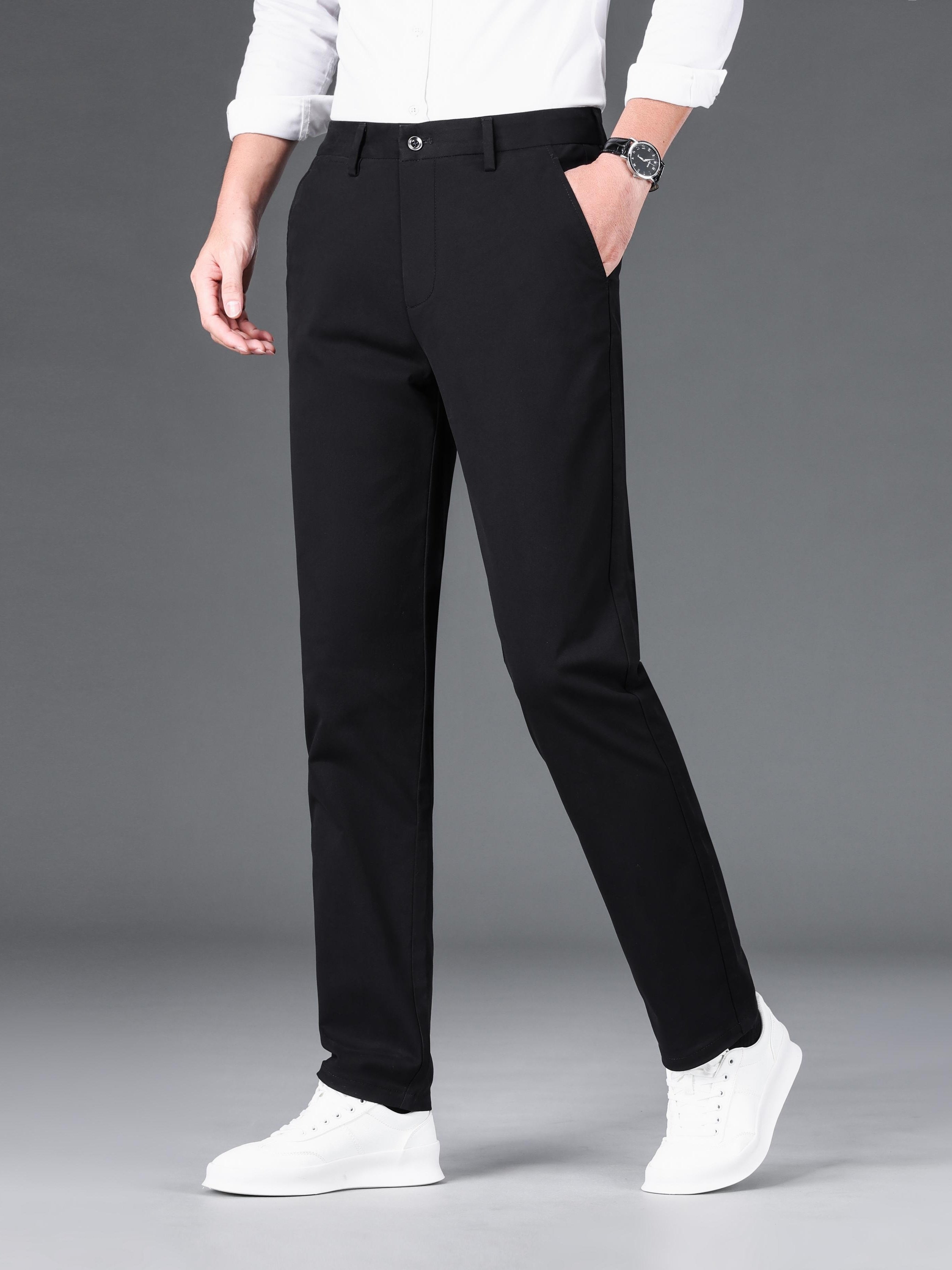 Maxct Men's Casual Pants For Fall Winter Business, Classic Design Stretch Dress Pants