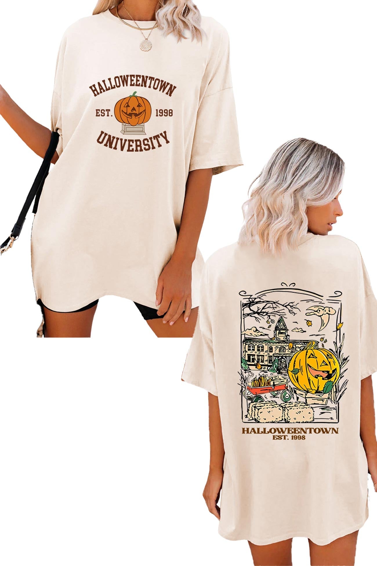 Maxct Awakecrm Halloween Town University Graphic T-shirt