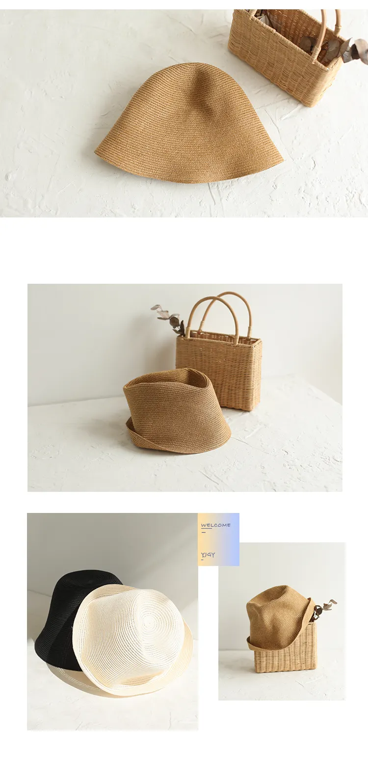 Spring and Summer Female Japanese Style Shopping Bucket Hat