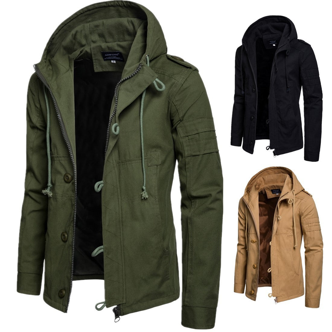 Maxct &Men's Draw-String Hooded Light Jacket