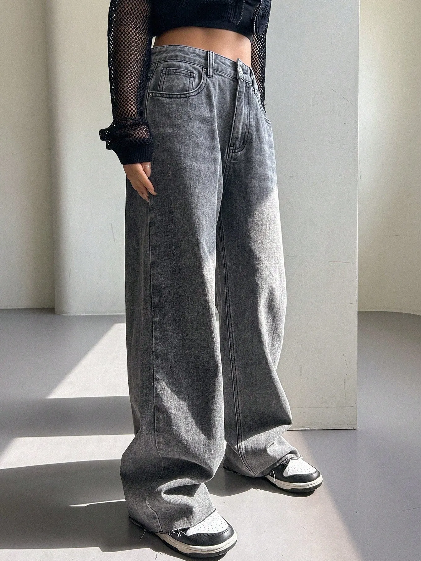 Maxct Women's Wide Leg Casual Denim Pants For Everyday Outfit