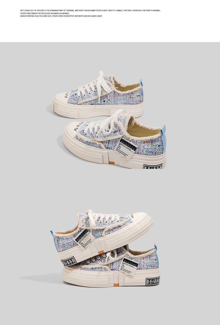 Cute Teen Girl's Low Top Canvas Sneakers Thick Sole - true deals club