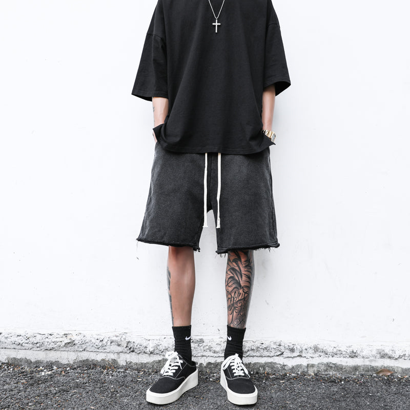Maxct Raw Edge Loose Casual Shorts