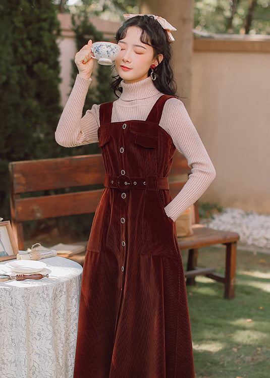 Corduroy Button Up Midi Dress Maxct