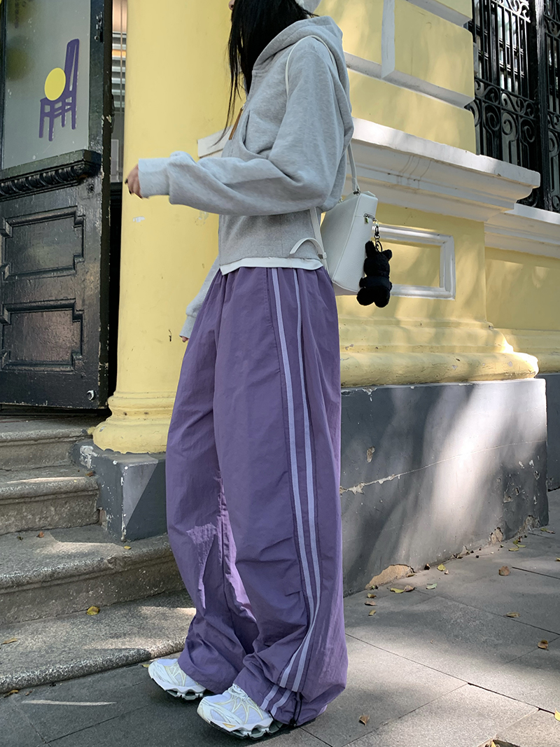 Grey Cropped Hoodies Zip Up Long Sleeve Sweatshirt Cardigan Oversized Autumn Fashion Wide Leg Track Pants Two Piece Sets