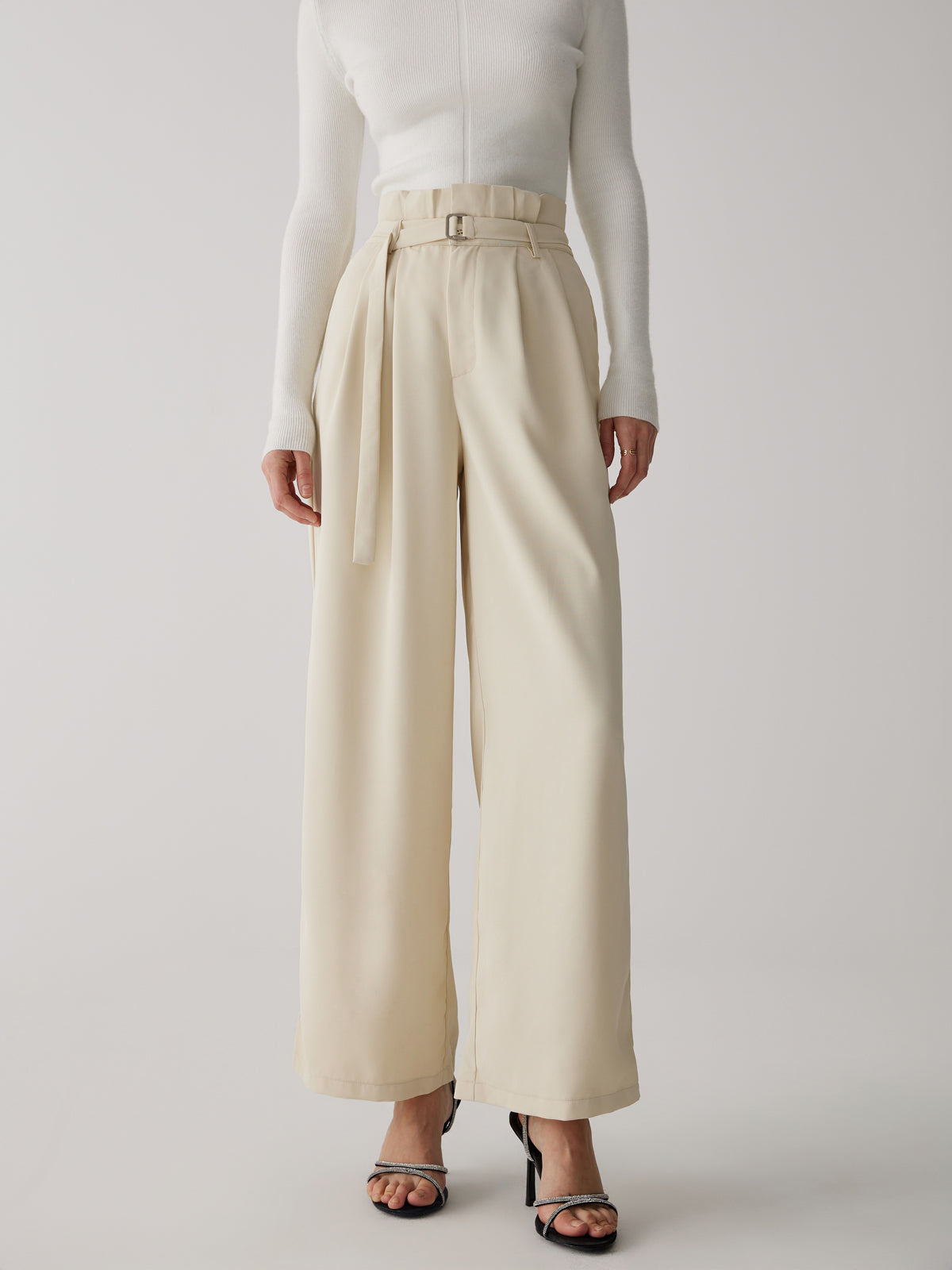 Maxct Wide-Leg Long Pants With Belt