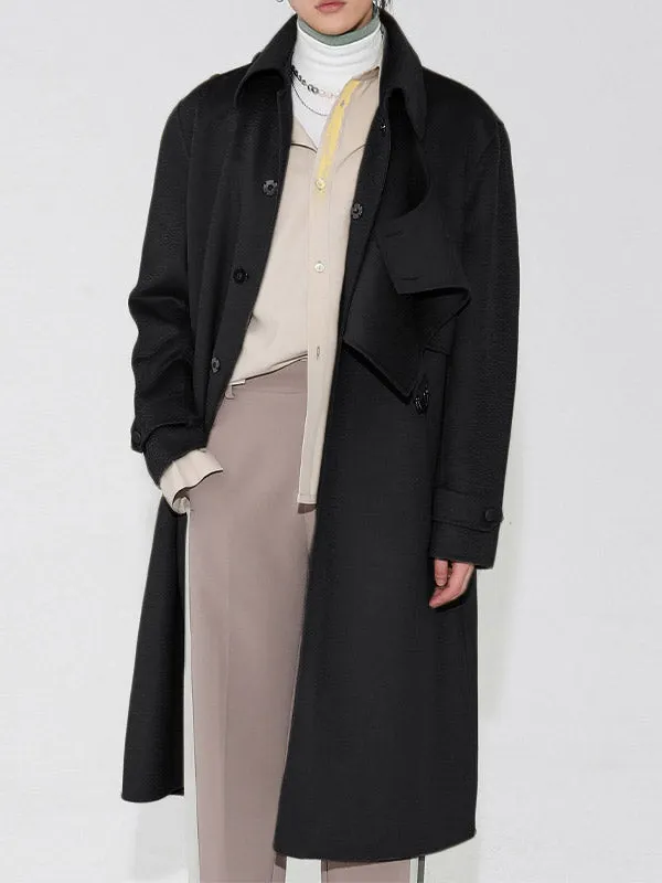 Maxct - Mens Lapel Warm Over Knee Wool Coat