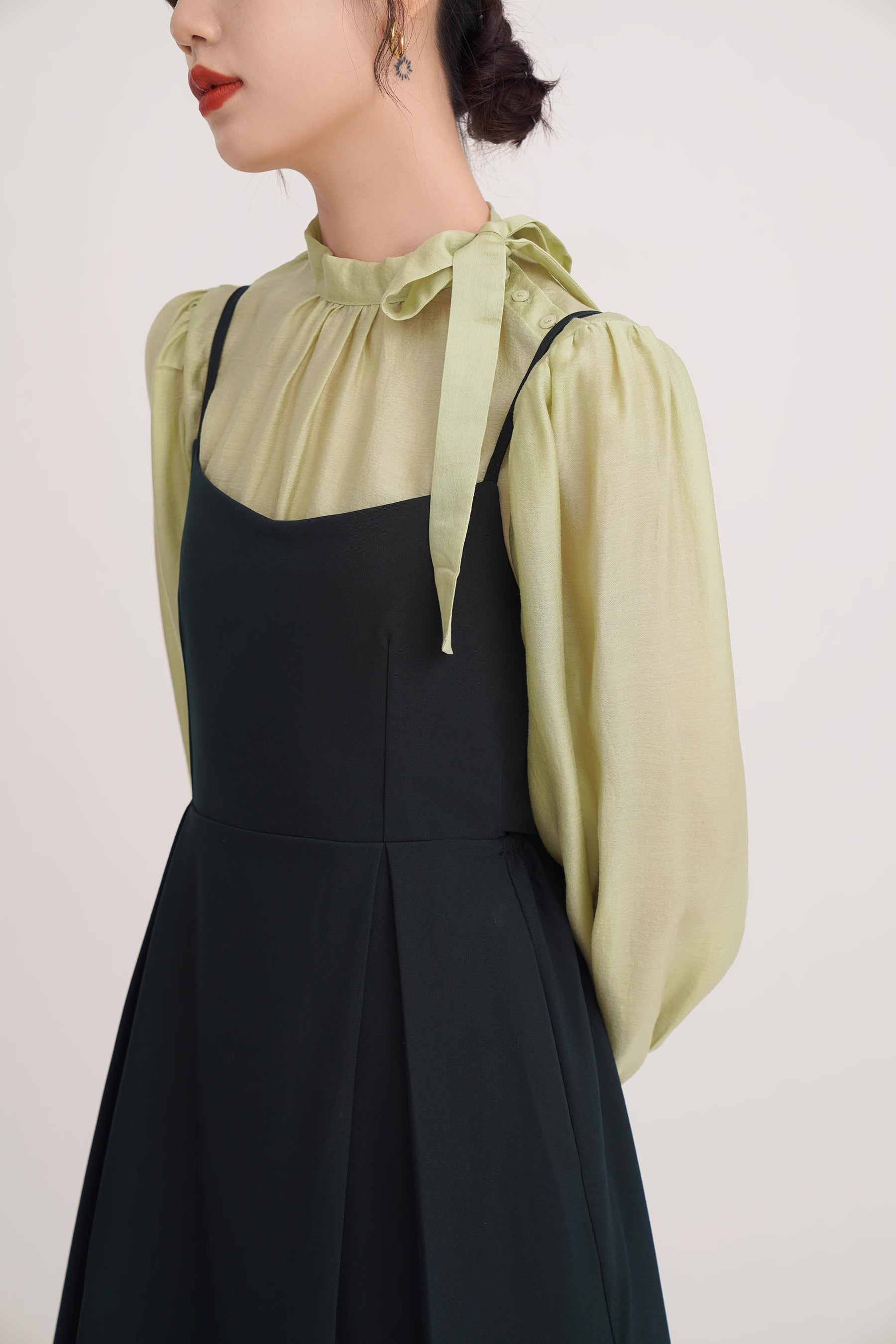 Bow Back Cami Dress & Blouse Set Maxct