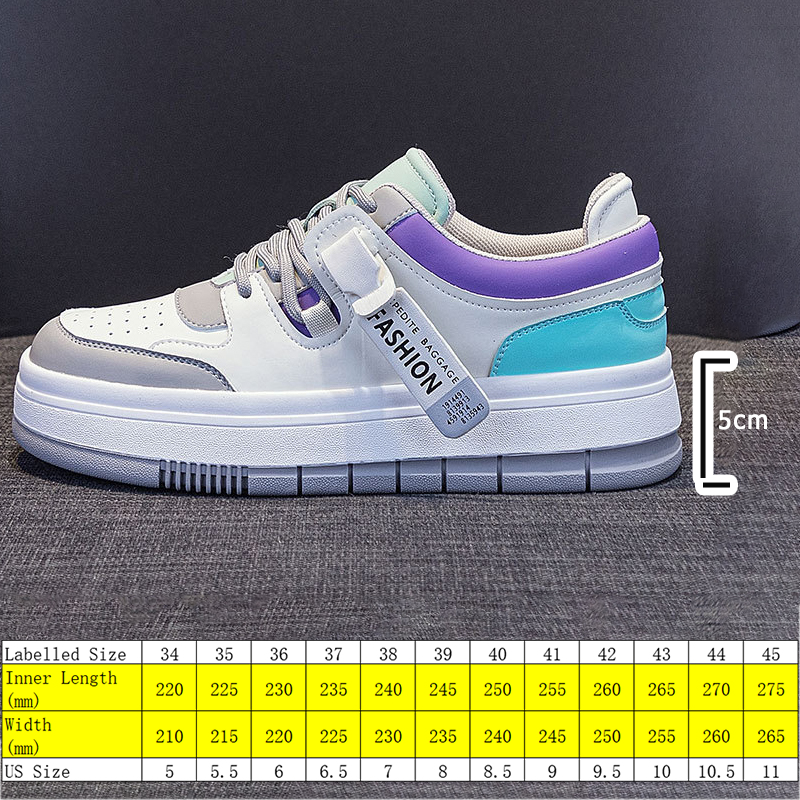 Women's  5cm Leather Wedge Sneakers - true deals club