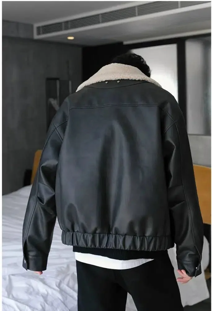 Maxct Fur Collar Leather Jacket